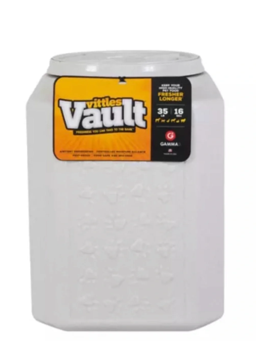 Vittles Vault® by GAMMA2 Paw Print Pet Food Container